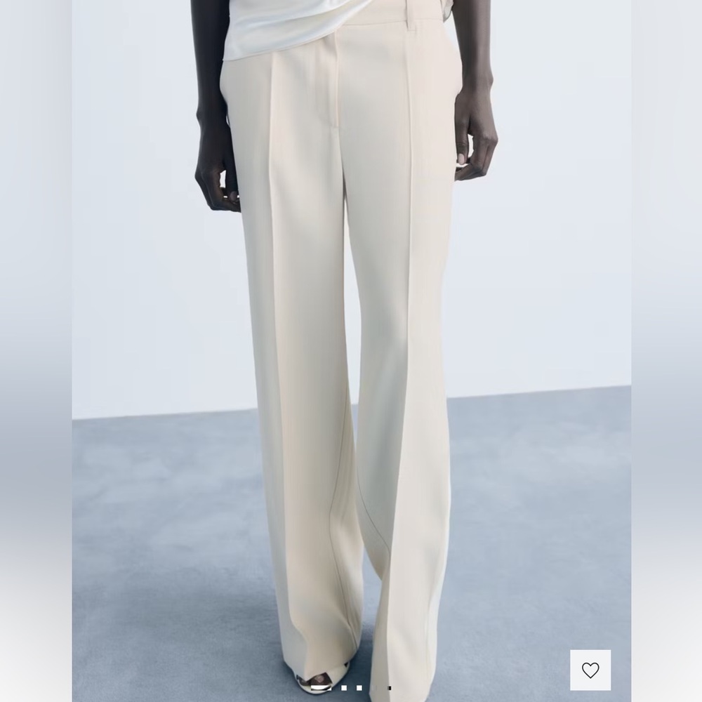 Mango Cream straight mid-rise pants